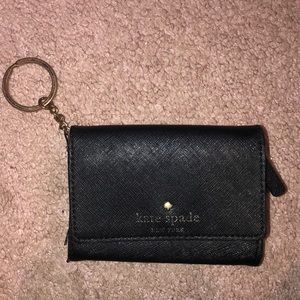 Kate spade black keychain card holder